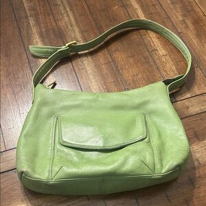 Stone Mountain Green Leather Shoulder Bag